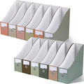 Colarr 12 Pack Cardboard Magazine File Holders Book Bins,Morandi Color by Colarr