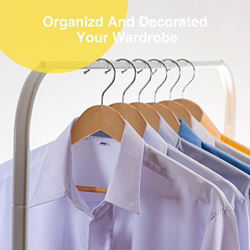 Wooden Hangers - 60 Pack - Clothes Hanger for Daily Used,Heavy Duty Wood Hangers with Precisely Cut Notches,Coat Hanger for Closet, Clothes Hangers for Shirt Suit Dress (Natural) - Image 4