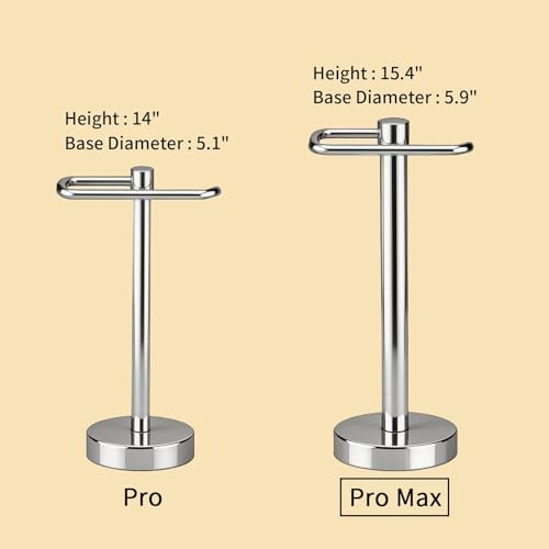 YUMORE Hand Towel Holder Stand Countertop, Pro Max Chrome - Image 3