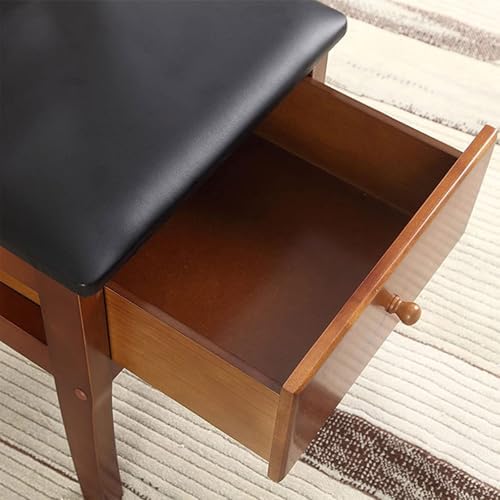 Chair Valet With Drawer,Wooden Suit Valet Stand With Contour Hanger,Trouser Bar and Tie & Belt Bar, 18" W x 23" D x 44" H,Natural wood color - Image 5