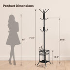 ELYKEN Coat Rack Freestanding, Metal Coat Rack with Umbrella Holder - Image 3