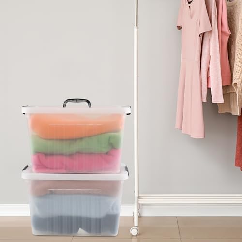 Bringer 4-Pack Clear Plastic Latching Box, 18 L Storage Bin with Handle - Image 6