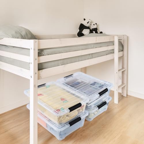 20 Quart Stackable Clear Plastic Under Bed Bins with Lid, Set of 4 - Image 6