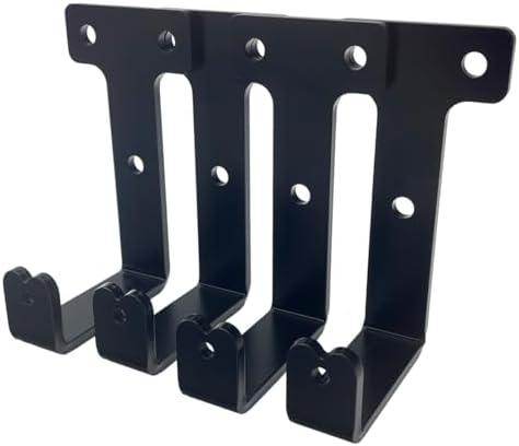 4 PCS black heavy duty metal flat j hooks for hanging 260 lbs,wall mount hooks,plant hanger large steel utility masonry industrial hook for Hanging Garage Storage Home Office Gym Sports Equipment(L) - Image 7