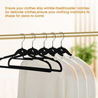 Velvet Clothing Hangers Slim Stackable Non-Slip Black Suit Hanger Space Saving Clothes Hanger Heavy Duty Adult Hangers with 360°Swivel Hook Pack of 20 - Image 5