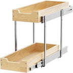 Sikarou Wood Pull Out Cabinet Organizer 2 Tie 9" W x 21" D, Heavy-Duty Sliding Drawers for Inside Cabinets Storage and Organization for Kitchen, Pantry, Bathroom - Image 6