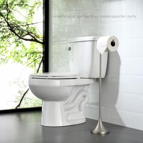 Toilet Paper Stand Stable Weighted Base Simple Modern Streamlined Design - Image 2