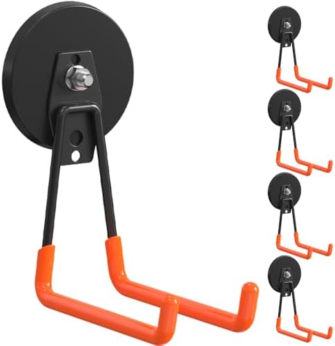 4Pcs Large Magnetic Hooks Heavy Duty Strong Magnet Hooks Heavy Duty Garage Storage Hook Utility Magnet Hooks for Garage Shelve Tool Cart Garden Tools Magnetic Hanger Holder Organization for Hanging by AIYOTAR