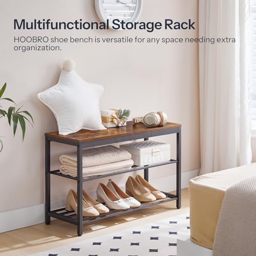 HOOBRO Shoe Bench, 3-Tier Narrow Entryway Bench with Seat, Shoe Rack - Image 6