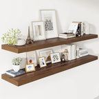 Vivelove Deep Floating Shelves 55x12” Set of 2, Walnut by VIVELOVE