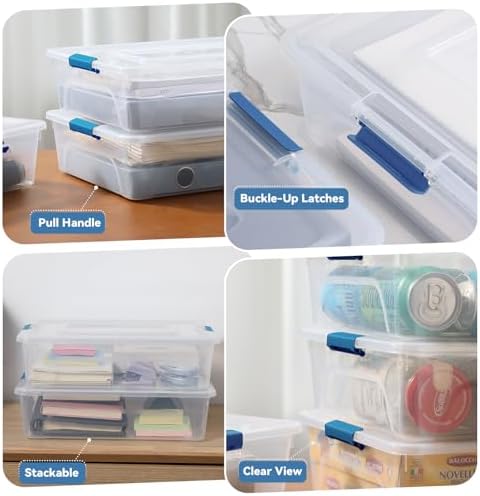 novelinks 10 Quart Clear Plastic Storage Containers with Lids (4 Pack) - Image 3