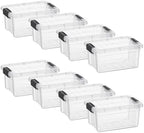 Superio 1.85 Quart Clear Plastic Storage Boxes with Lids, Stackable Organizer Containers, BPA-Free Storage Bins for Home, Office, School & Dorm, 8 Pack by Superio