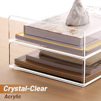 SANRUI Acrylic Desk Organizer Stackable Paper Tray, Letter Size Tray 2-Pack - Image 6