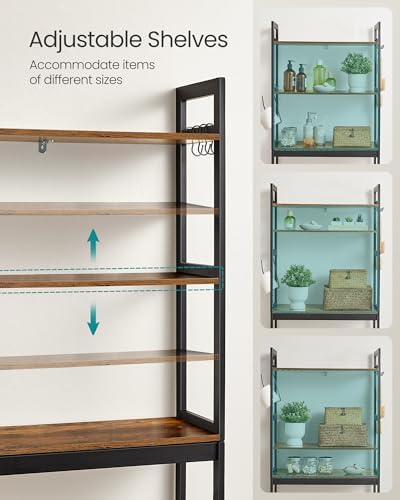 SONGMICS 3-Tier Bamboo Over The Toilet Storage, Adjustable Shelf, 66.9''H - Image 5