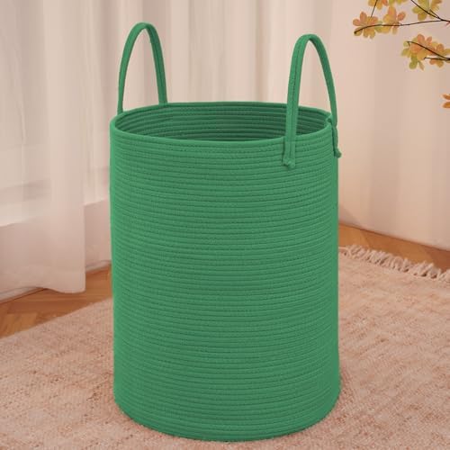 JMvicyroam 100L Cotton Rope Laundry Basket Hamper, Dark Green by JMvicyroam