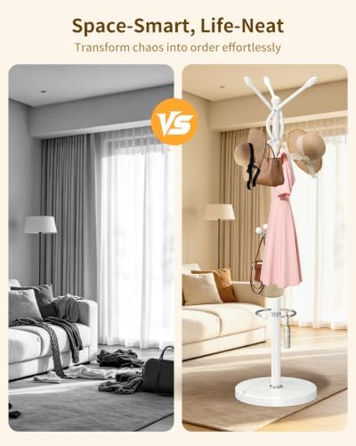 Metal Coat Rack, Modern Coat Rack Stand, Heavy Duty Coat Tree Stand - Image 6