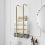 BWE Brushed Gold Towel Racks for Bathroom Wall Mounted for Rolled Towels by BWE