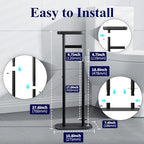 Kitsure Metal Toilet Paper Holder Free Standing, Large, Black - Image 2