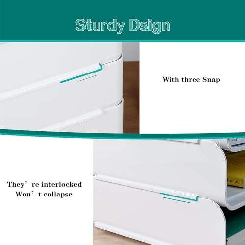 (4pcs Pack) HKeeper Stackable Paper Trays,Letter Tray Organizer,Office Desktop Organizer,A4 Paper Holder,Supplies Magazine,File Documents,Receipts（White,Regular） - Image 6