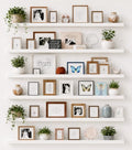 upsimples Floating Shelves for Wall Decor and Storage, White, 6Pcs 47.3'' by upsimples