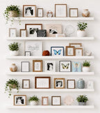 upsimples Floating Shelves for Wall Decor and Storage, White, 6Pcs 47.3'' by upsimples