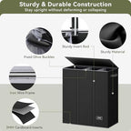 SOLEDI 160L Laundry Hamper 3 Section, Extra Large Laundry Hamper with Lid, Dirty Clothes Hamper with Sturdy Handle, Large Laundry Basket Organizer for Laundry Room, Bedroom, Hampers for Laundry - Image 5