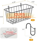 10 Pack Gridwall Basket Bins Organizer, 4 Pack Large Black Grid Wall Baskets with S-Hook & 6 Pack Clear Grid Wall Bins, Grid Accessories Set for Garage Garden Craft Office Tools Storage - Image 2