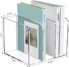 SANRUI Acrylic Magazine Holder Desk Organizer Workspace Sorter Clear 3 Slot - Image 2