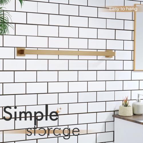 KOKOSIRI 32-Inch Towel Rack for Bathroom Kitchen Towel Rails Wall Mount SUS304 Stainless Steel Towels Holder, Champagne Bronze B4003CPG-L32 - Image 4