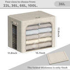FHSQX 6 Pack Clothes Storage Bins, Beige 15.7x11.8x11.8inch (36L) - Image 4