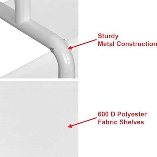 Simple Houseware 52" W Freestanding Closet Garment Rack with Shelves, White - Image 3