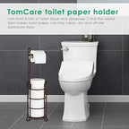 TomCare Toilet Paper Holder Toilet Paper Stand and Dispenser for 4 Mega Rolls Metal Wire Free-Standing Toilet Tissue Paper Roll Storage Shelf Bathroom Accessories Storage Organizer Bronze (Pack of 2) - Image 6