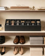 7 Compartments Black Belt Organizer with Soft Lining - Image 5