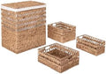 Seville Classics Premium Natural Handwoven Portable Laundry Bin Basket with Carrying Handles, Household Storage for Clothes, Linens, Sheets, Rattan, 3-Piece Hamper Set by Unknown