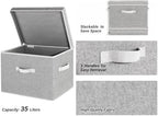 StorageWorks Fabric Storage Bins with Lids, Closet Storage Bins - Image 3