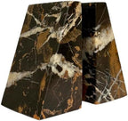 Ottimo Premium Polished Natural Marble bookends for use as Bookshelf Decor, Home, Office or Kitchen Shelves. Heavy, Triangular,and Modern Decorative Book Stopper with Anti-Slip Pads (Black Gold) by Ottimo