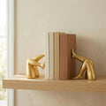 Minimalist Leg Sculpture Bookends for Shelves, Decorative Gold Book Ends, Modern Aesthetic Bookshelf Decor, Resin Book Stoppers for Home Office/Library Decoration by GlimsdeerDesign