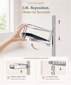 ALLZONE Two-Tone Corner Shower Caddy Tension Pole for Bath Shampoo Storage - Image 2