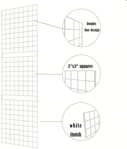 Grid Wall Commercial Grade Gridwall Panels – Heavy Duty Grid Panel for Any Retail Display Wall Grid 2' Width x 7' Height, White (Pack of 4) Easily Portable - Image 4