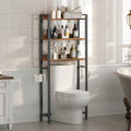MAHANCRIS Over The Toilet Storage Rack, 3 Tier Bathroom Organizer Over Toilet, Freestanding Space Saver Toilet Stand with 2 Hooks, Bathroom Storage Shelf, Easy to Assemble, Rustic Brown TSHR6001 by MAHANCRIS