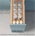 DINDON Pull Out Spice Rack Organizer for Cabinet, (6.5" W x 21.9" D x 25.2" H) Multi-Use Wood Pull Out Cabinet Organizer Slide Out Shelf Cabinet Storage for Kitchen, Pantry Organization - Image 6