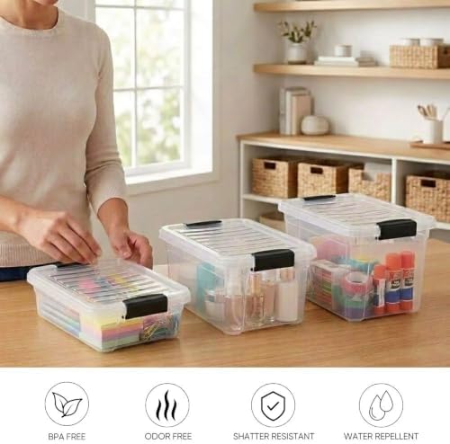 Superio 4.75 Quart Clear Plastic Storage Boxes with Lids, Stackable Organizer Containers, BPA-Free Storage Bins for Home, Office, School & Dorm, 36 Pack - Image 4
