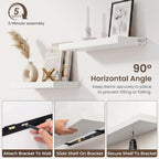 24 Inch Floating Shelves for Wall 2 Pack, Wood Wall Bathroom Shelves - Image 6