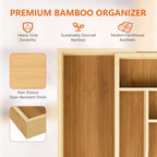 Expandable Bamboo Drawer Organizer Cutlery 7-9 Slots Natural - Image 4