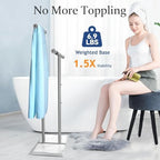 Kayfia 40'' Stainless Steel Towel Rack, Weighted Marble Base, 2 Tier - Image 3