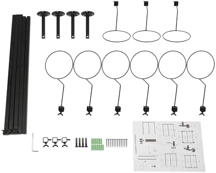 9Pcs Hat Hooks Wire Grid Wall Hat Holder, 3 Tier Hat Display Multiple Hooks for Gridwall for Retail Cloth Wardrobe Capacity 22.05 lbs - Image 6