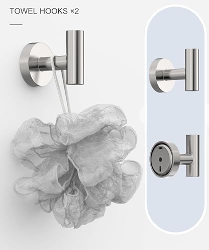 Brushed Nickel Bathroom Hardware Accessories Set 5 Pcs - Image 5