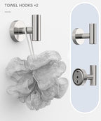 Brushed Nickel Bathroom Hardware Accessories Set 5 Pcs - Image 5