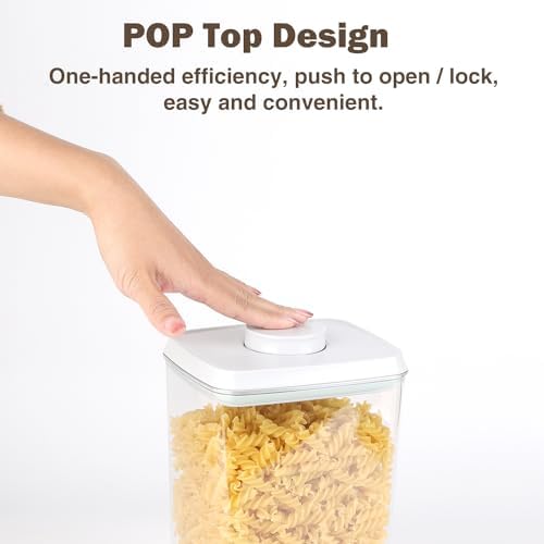 Melovom 12 Pcs Pop Food Storage Containers Airtight Food Storage Containers Set with Lids Kitchen Pantry Organization and Storage, 3.4Qt, 2.8Qt, 2.1Qt, 1.2Qt - Image 2