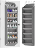 KYEVIS Over The Door Shoe Organizer Storage Fit 16-24 Pairs Hanging Shoe Rack Organiser for Closet Door, Deep Pocket Shoe Holder for Sneakers,Boots Storage(2 Pack Gray) by StrongandOrganizer
